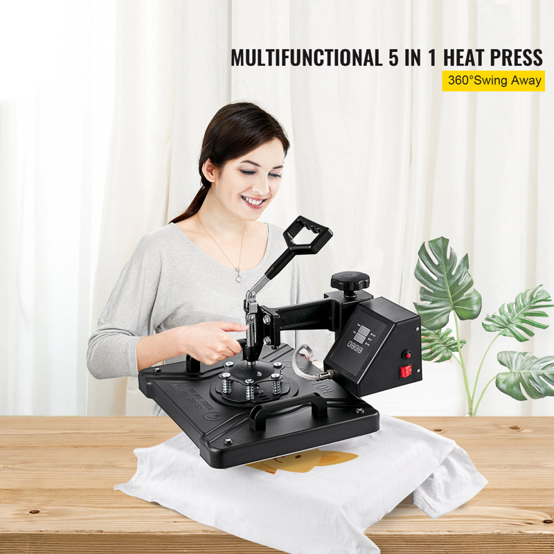 Heat Press Machine 12X15 Inch, 5 in 1 Combo Digital Heat Transfer Machine