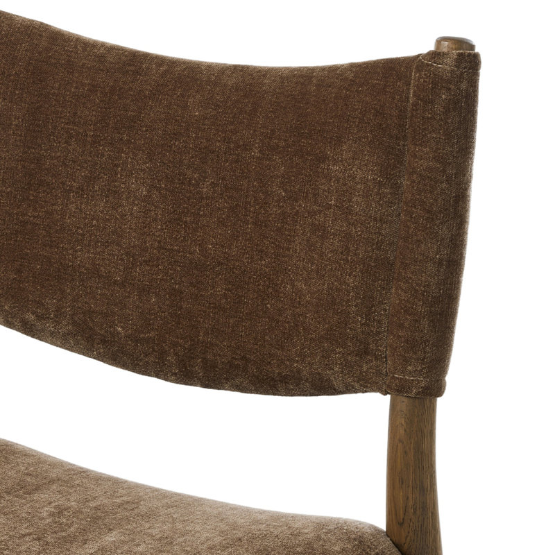 Jayla Upholstered Dining Chair, Toasted Oak, Altair Mushroom