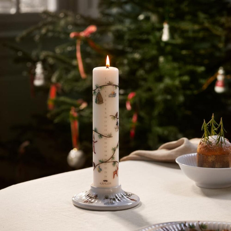 Hammershoi Christmas Advent Candle 2024 Dia 2" White W. Deco
