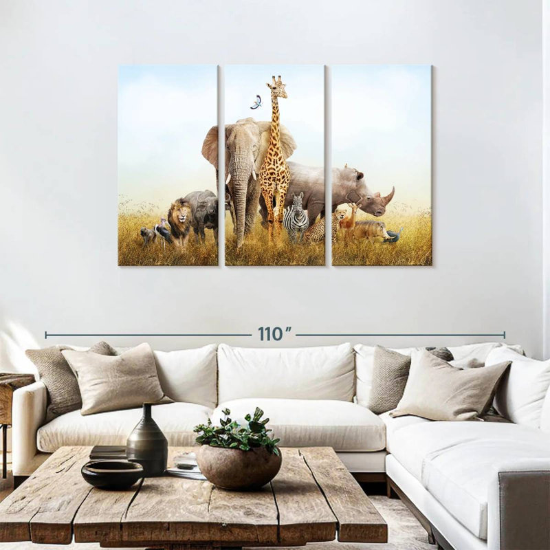 Animaux de safari kényans, H 48 po x l 74 po