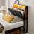 Wrought Studio Hidden Storage Headboard With Charging Station, Ergonomic Upholstered Linen Headboard Only With Led Lights, 2 Outlets & 2 Usb Ports, Attach Frame, Easy Assembly, Dark Grey-418493983
