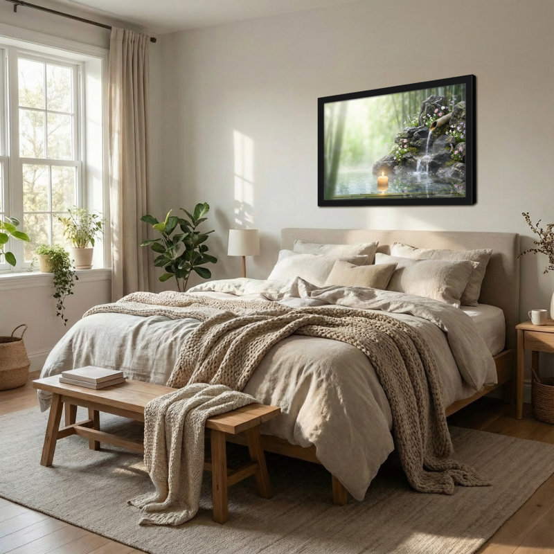 Bougie cascade de jardin en bambou Fashion Serene, H 16 po x l 24 po