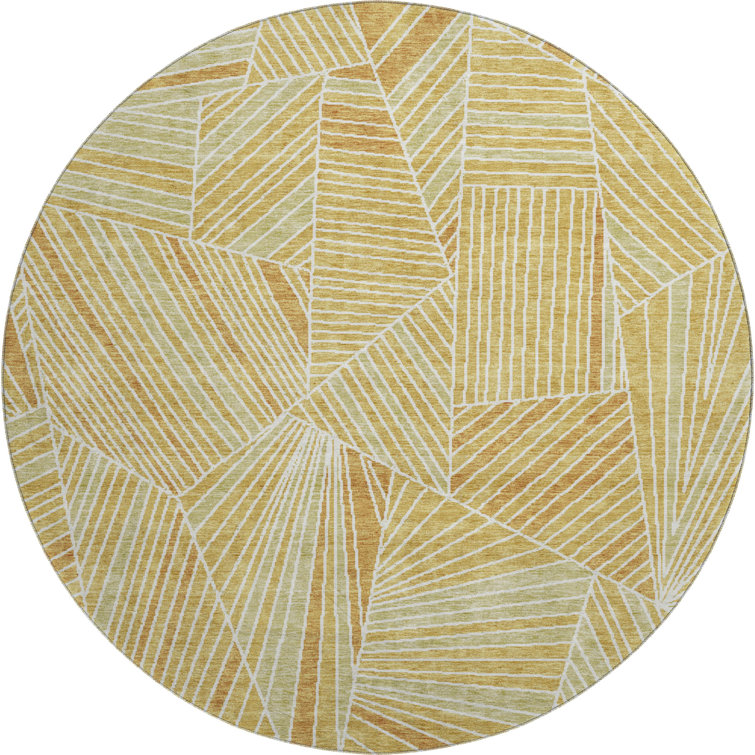 Premium Machine Washable Prisco Gold Rug