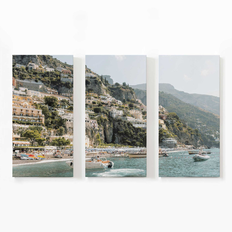 Impression sur toile Nautical Positano, Toile tendue, H 40 po x l 60 po x P 1,25 po, 4