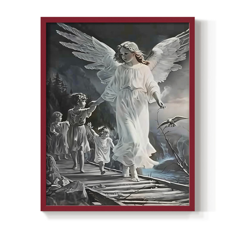 Religious Series CDL III, reproduction d'art encadrée - bois massif, H 11 po x l 9 po, Rouge