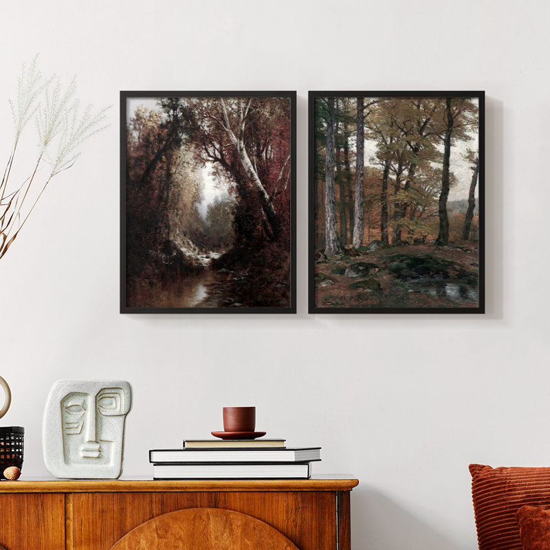 " Vintage Landscape VII " 2 - Pieces, Black, 10" H x 16" W