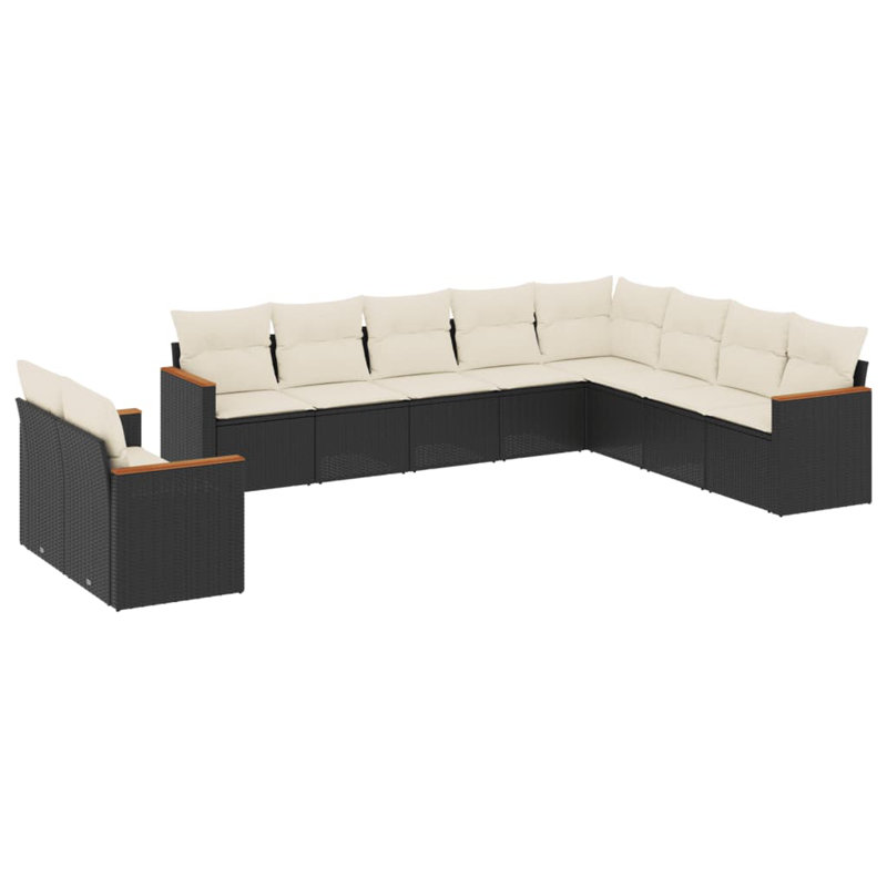 Vidaxl Garden Sofa Set Black