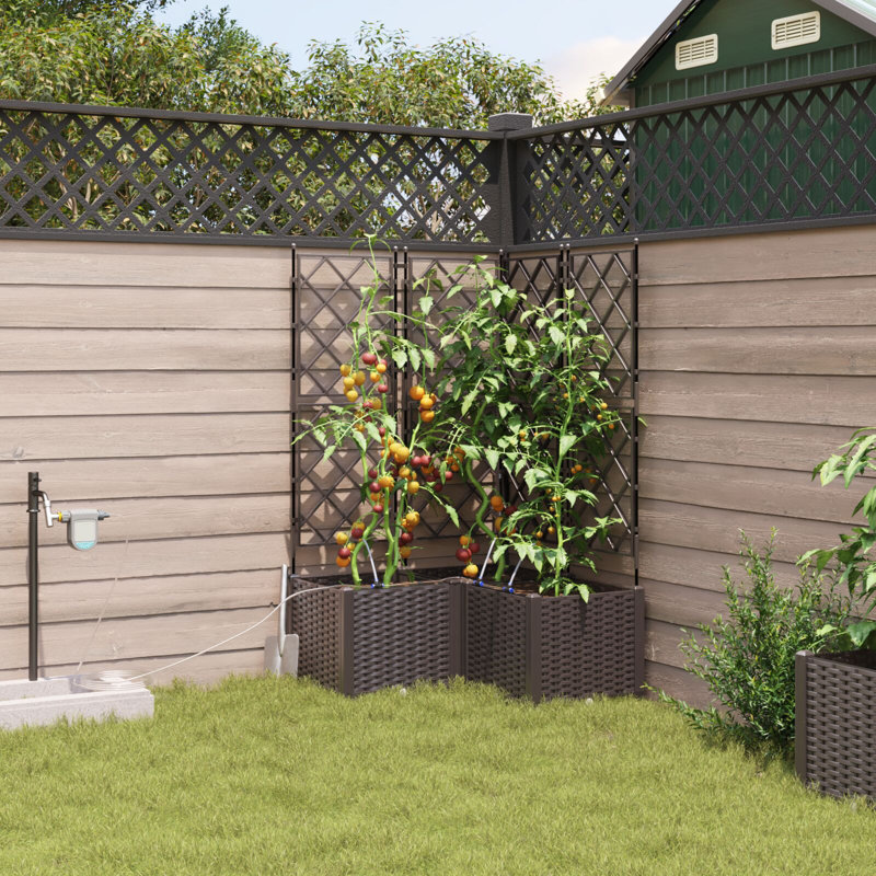 Garden Planters Poly Large Expandable Plant Stand, 142cm H x 80cm W x 80cm D, Brown
