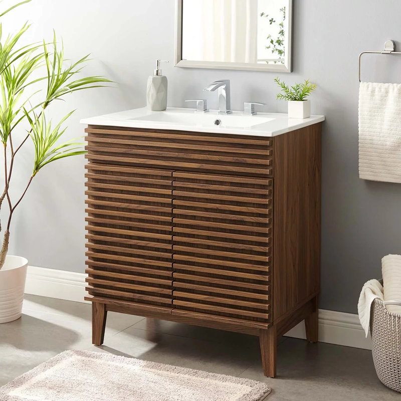 Crawley 30" Bathroom Vanity Cabinet, White