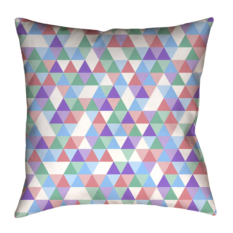 Housse de coussin Katelyn Elizabeth, 14 po x 14 po, Bleu / Rose, Polyester