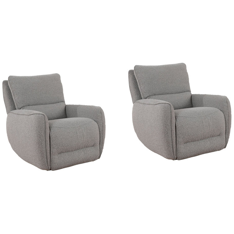 Alonzo 38" Upholstered Zero Gravity Power Recliner with Adjustable Headrest with Flared Arms