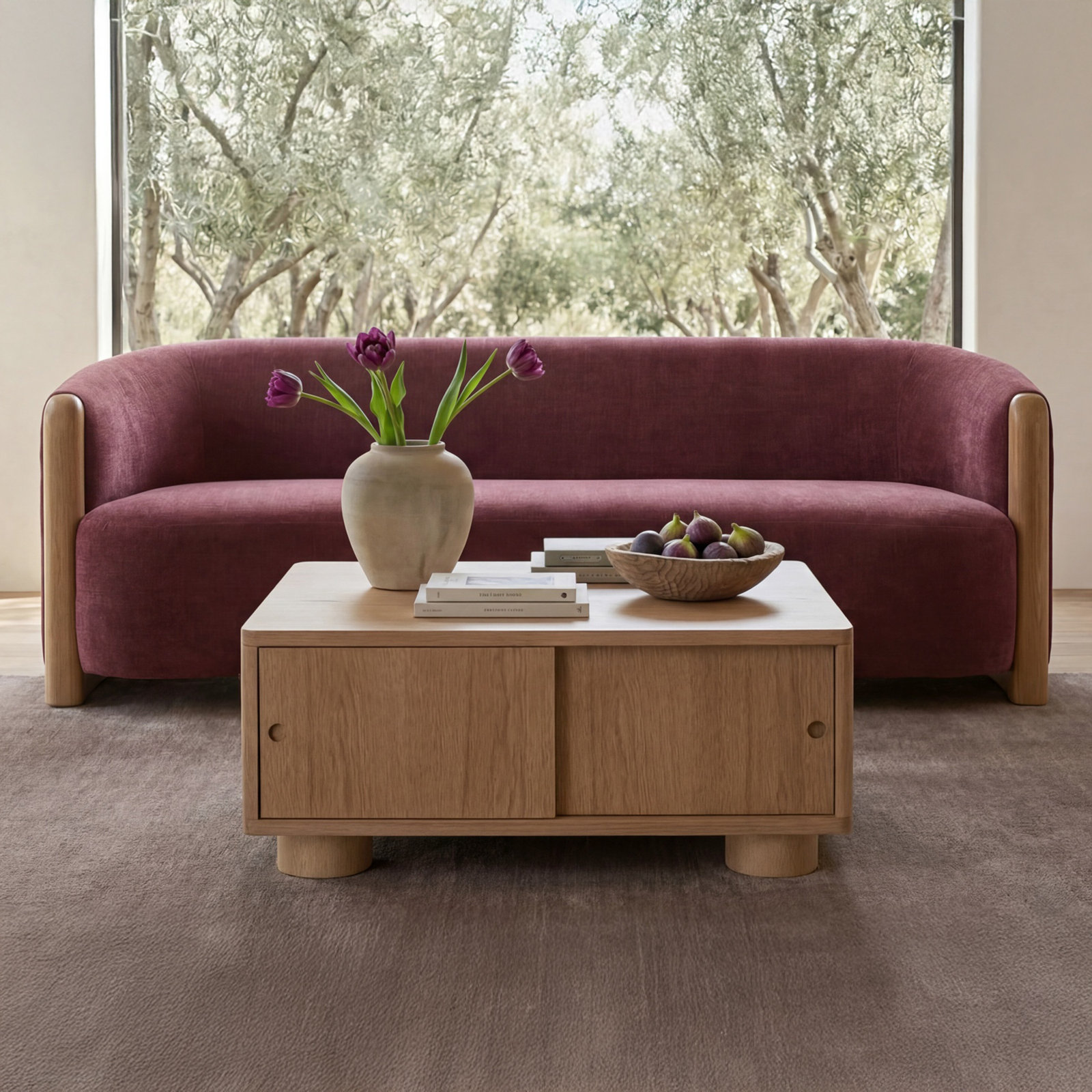 Upholstered Sofa, Purple