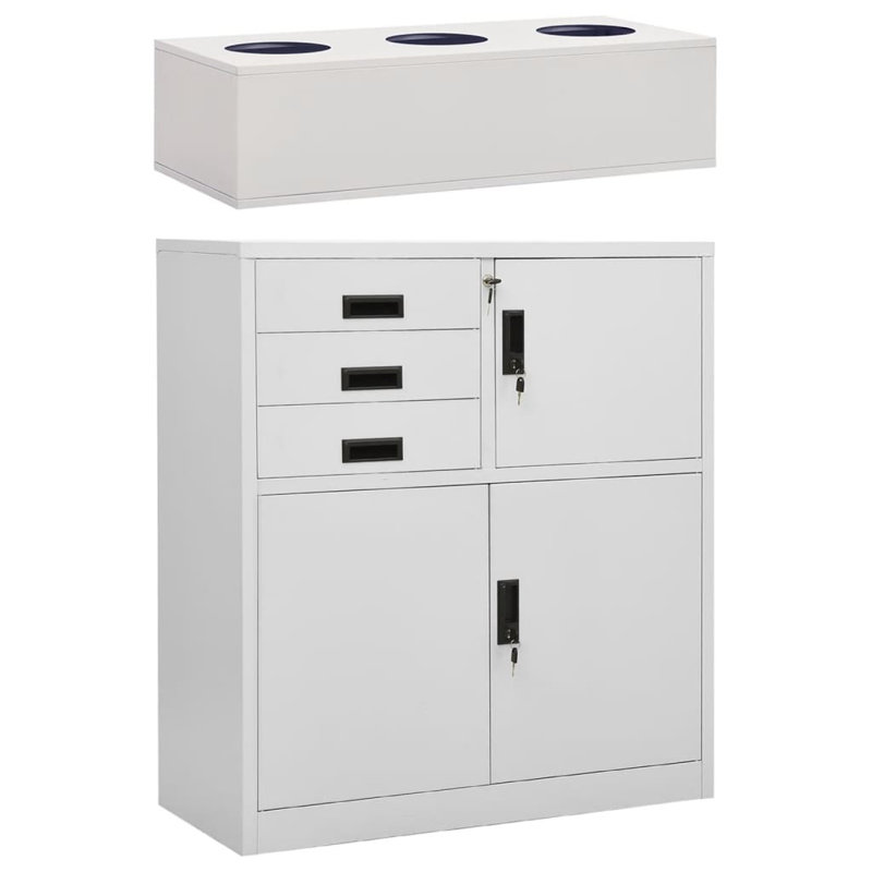 Armoire de bureau avec boîte à fleurs 35,4 po x 15,7 po x 49,2 po, Gris clair