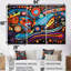 Indigènes composition grand mystère - ensemble d'art mural amérindien-146047729-146047728