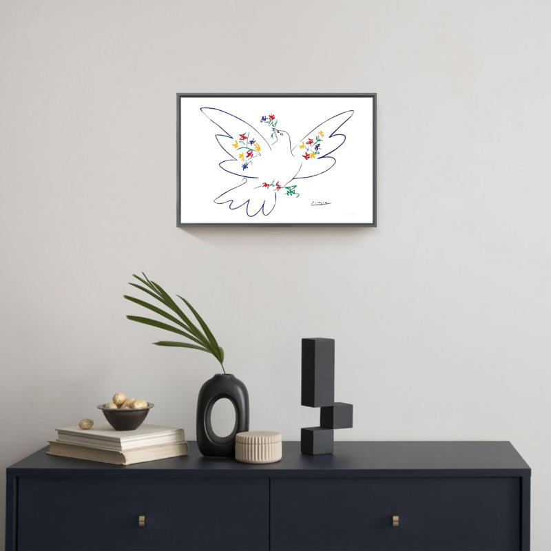 «Dove of Peace», reproduction d'art sur toile encadrée Pablo Picasso, Noir, noir, noir, noir, H 12 po x l 16 po x P 1 po