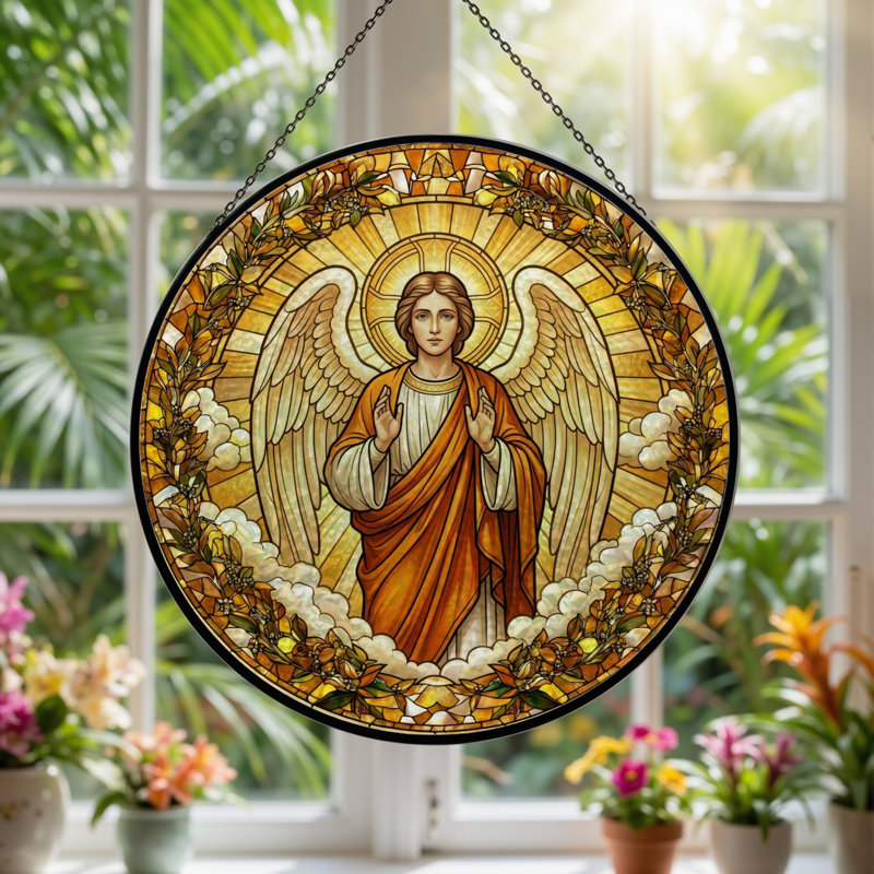 Vitrail Angel vitrail ， 7,8H, 7.8"H