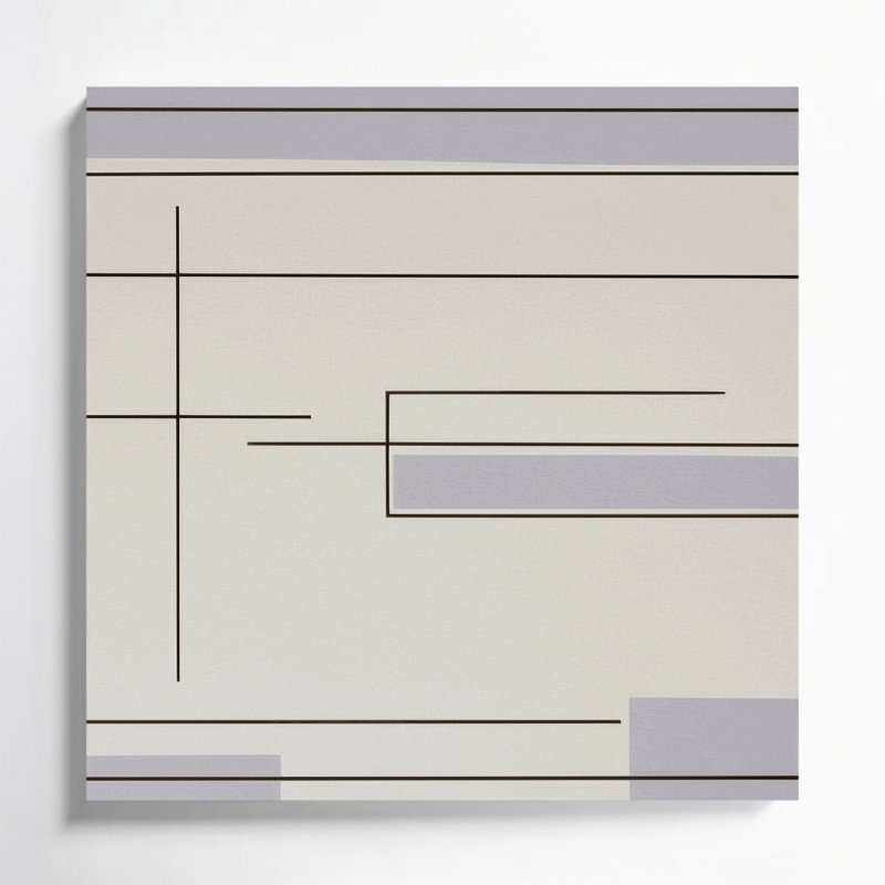 Minimalisme 42, art mural sur toile grise, H 12 po x l 12 po
