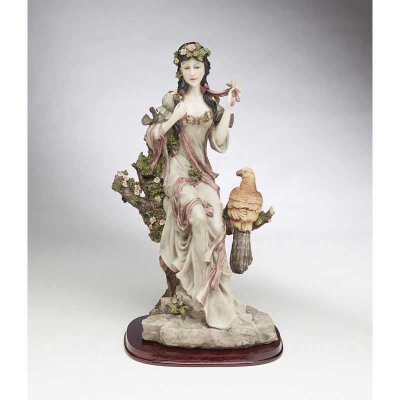 Figurine lady avec perroquet
