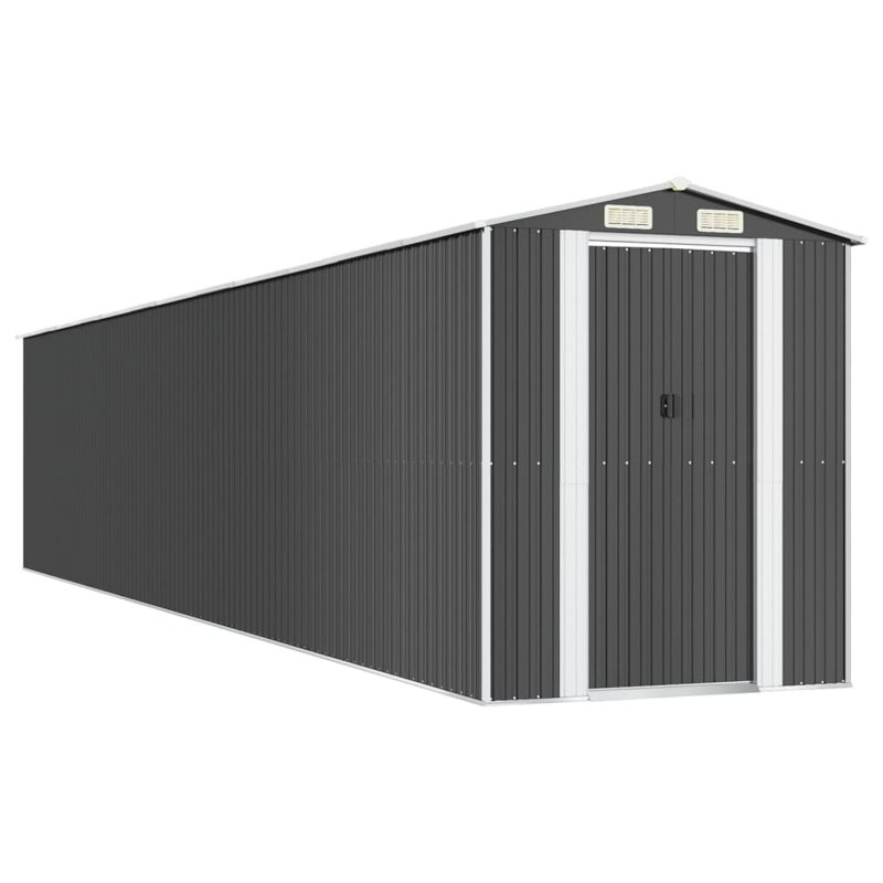 Vidaxl Garden Shed 192X1021x223 Cm Galvanised Steel, Anthracite