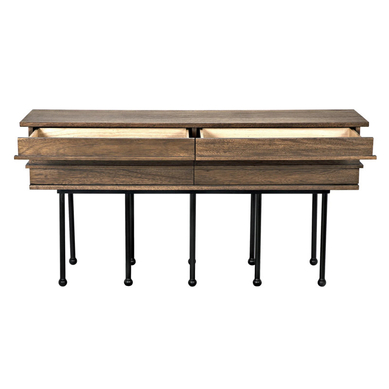 Oliver 60'' W Solid Wood Console Table, Dark Walnut