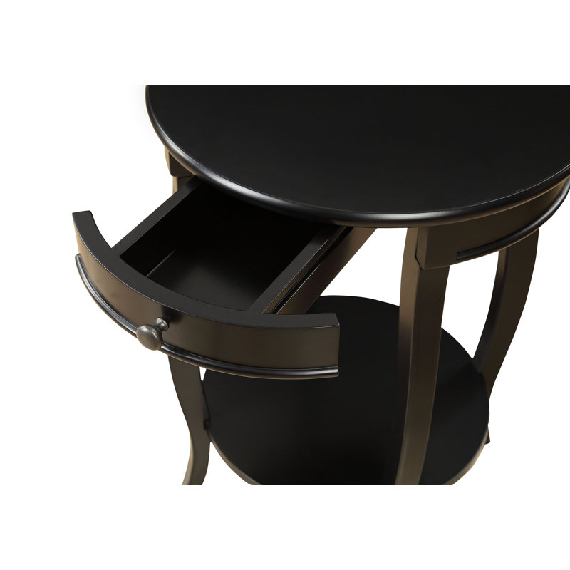 Bouie End Table with Storage, Black