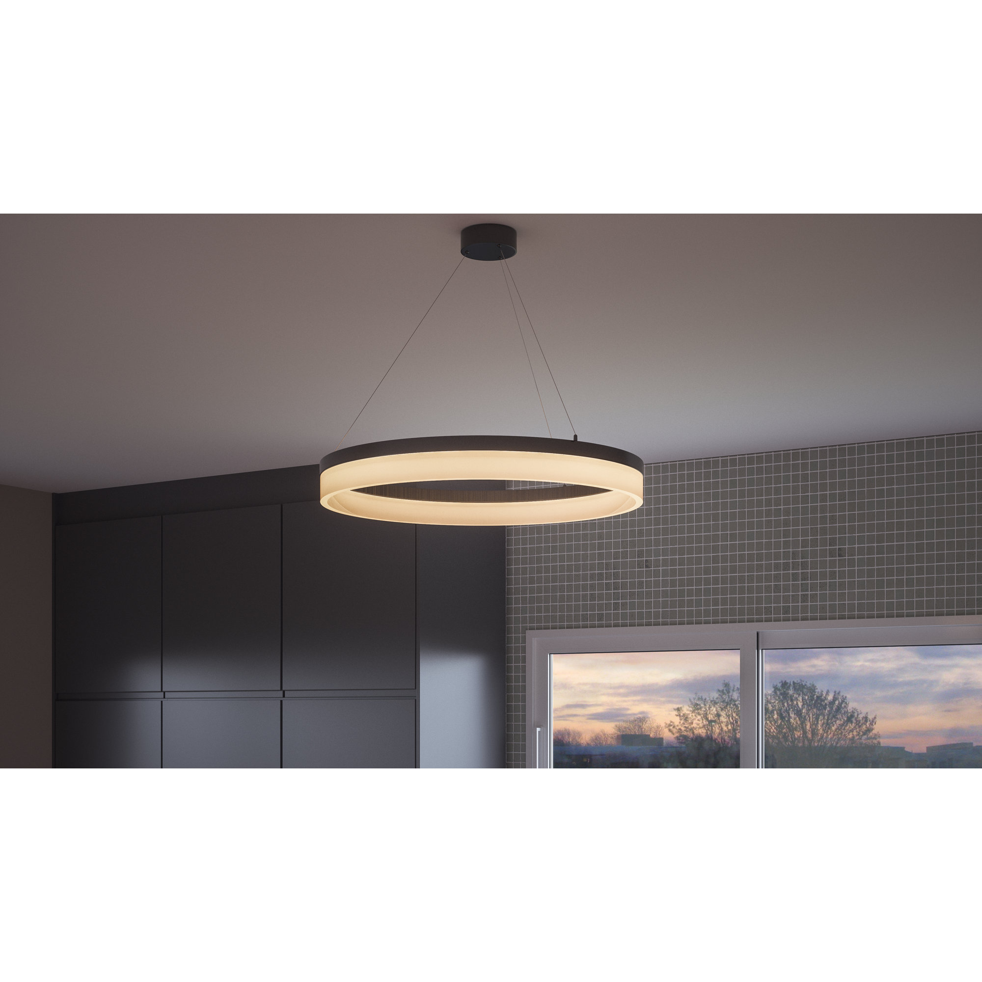 Danica Dimmable LED Wagon Wheel Chandelier