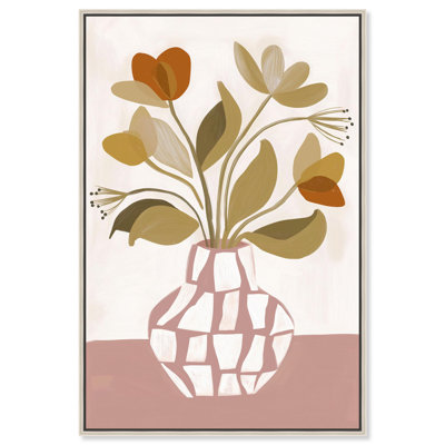 Faux Botanical III Canvas Print Flower Wall Decor by Art Remedy, Silver Frame, 16 x 24