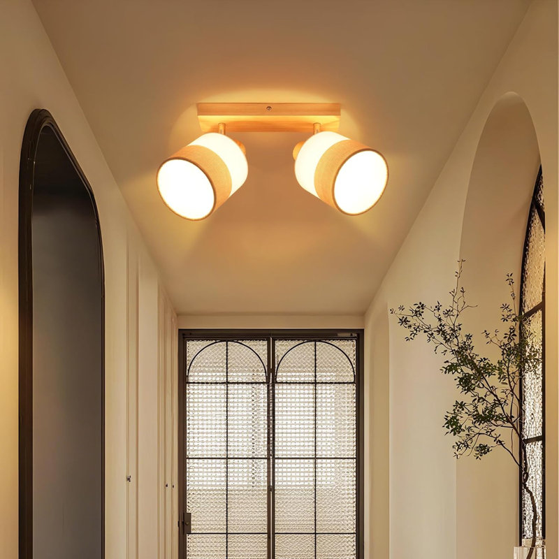 Burlap Semi Flush Mount