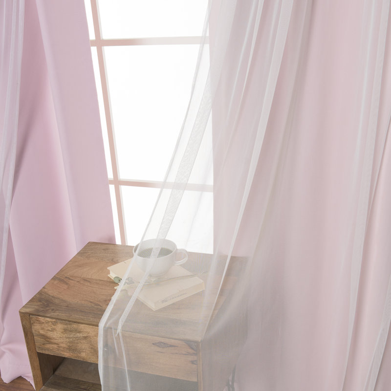 Rideau en polyester Allisin, Rose pâle