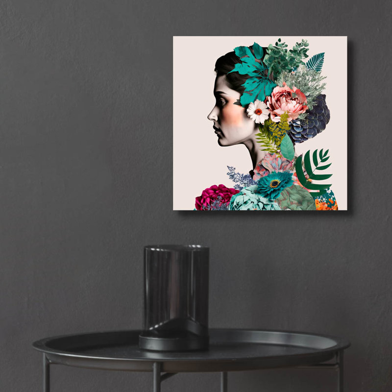 Winston Porter 'Floral Profile' by Design Fabrikken Acrylic Glass Wall Art, 24" x 24", 12" H x 12" W x 0.13" D