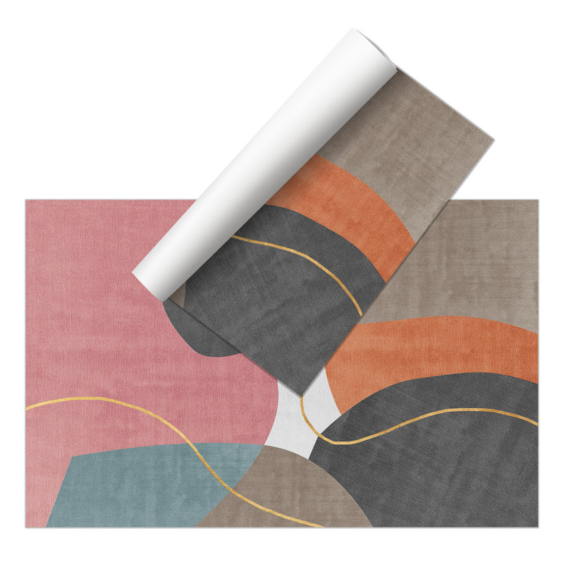 Algiers Vinyl Machine Printed Area Rug, Rectangle 5'3" x 7'10.5"