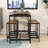 Pipkin 5-Piece Dining Set, Rectangular Table with Steel Frame and Four Stools for Small Space-310902265-310902261