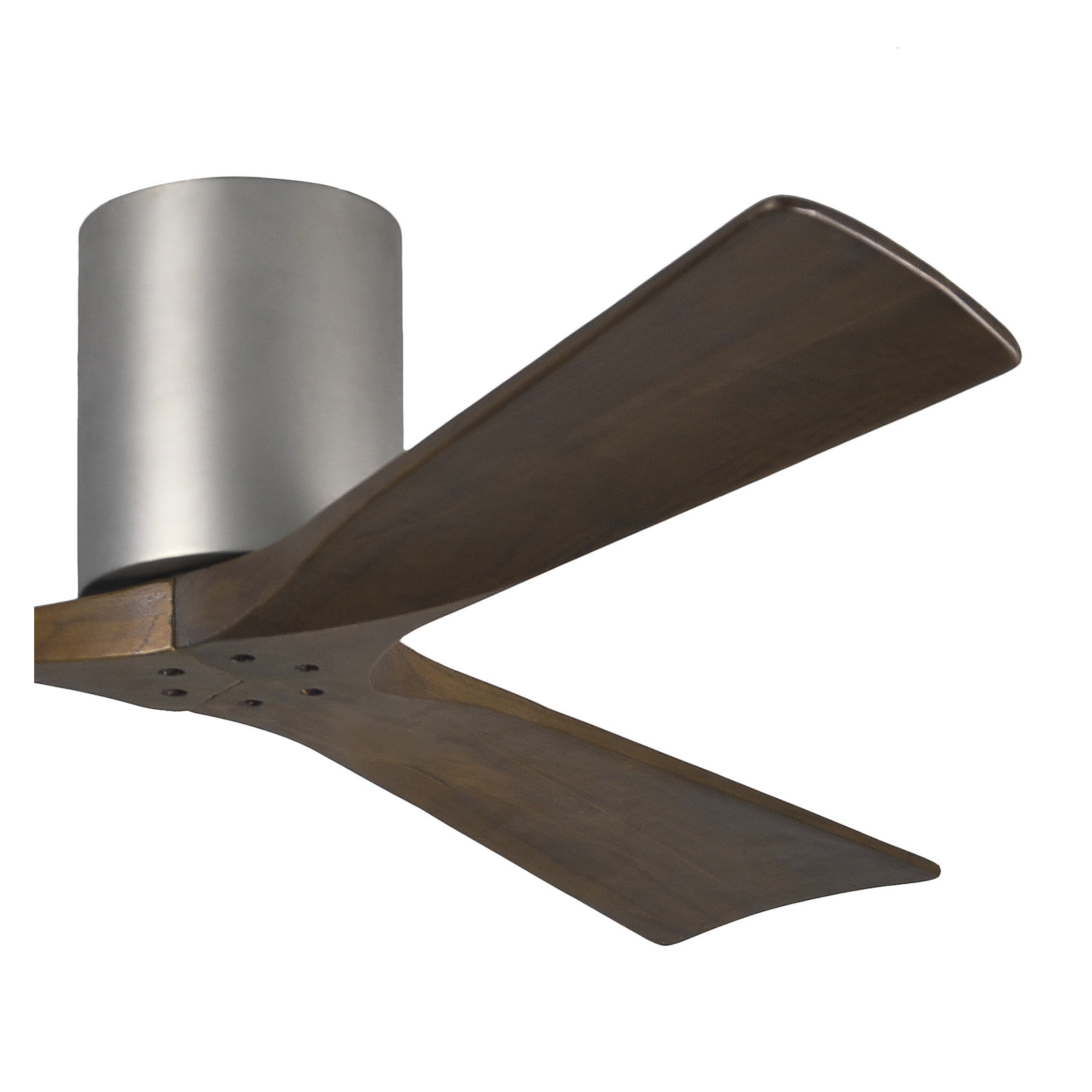 Olivier 3 Blade Ceiling Fan, Brushed Nickel, Walnut Tone, 52"
