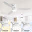 Ventilateur de plafond d'intérieur 52 pouces avec pales en bois, moteur réversible silencieux et télécommande avec lumière-6019594