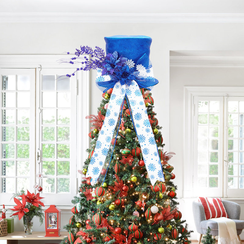 Nœud d'arbre de Noël scintillant scintillant, Blue