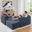 Canapé modulaire en L 114 po sans méridienne avec méridienne et canapé rembourré 114 po.-128896252