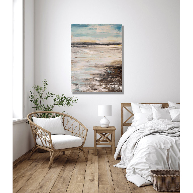 Sandbar - Artist Enhanced Canvas Print, 24" H x 20" W x 1.75" D, White Framed Canvas