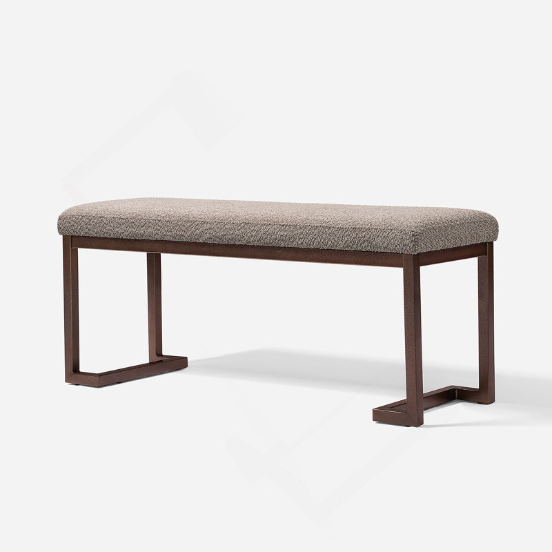 Aidelis Boucle Upholstered Bench Contemporary Design with Boucle fabric CA TB117-2013 Compliant, Gray