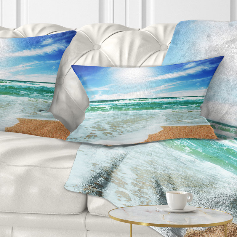 Oreiller moderne Beach Vibrant Summer Sea at Daylight, Rectangulaire, 12 po x 20 po