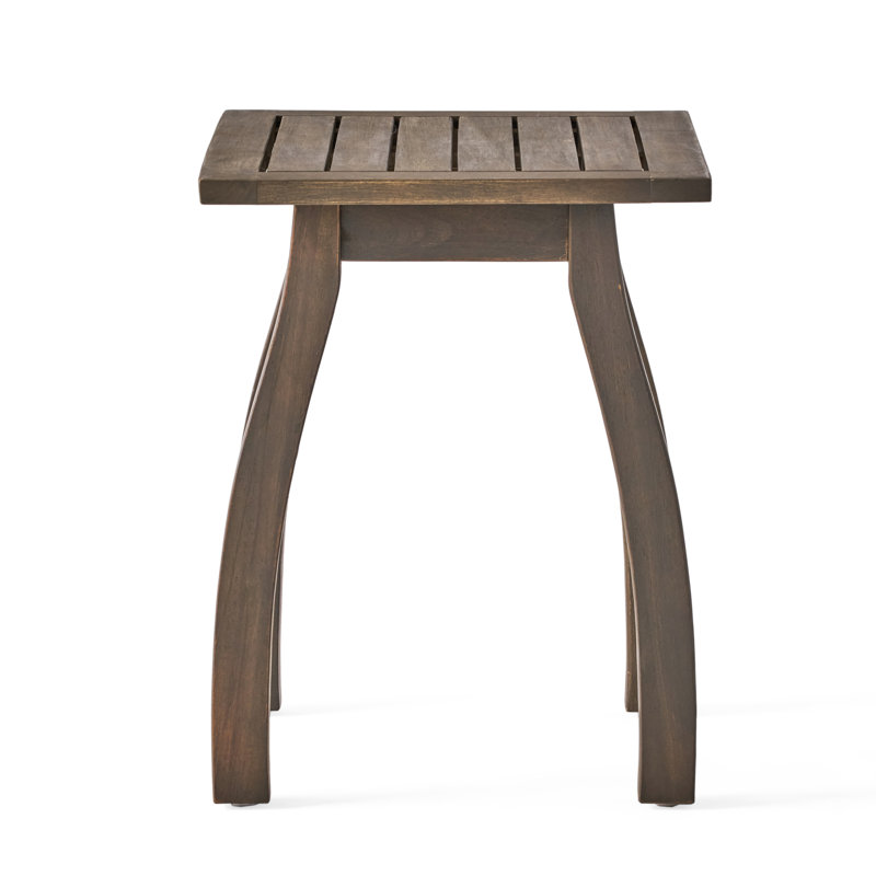 Gray Wood Outdoor Accent Table - 19.24 Inches Wide, 19.76 High, 14.95 Deep For Coastal Decor Depth, Width, Height Chat