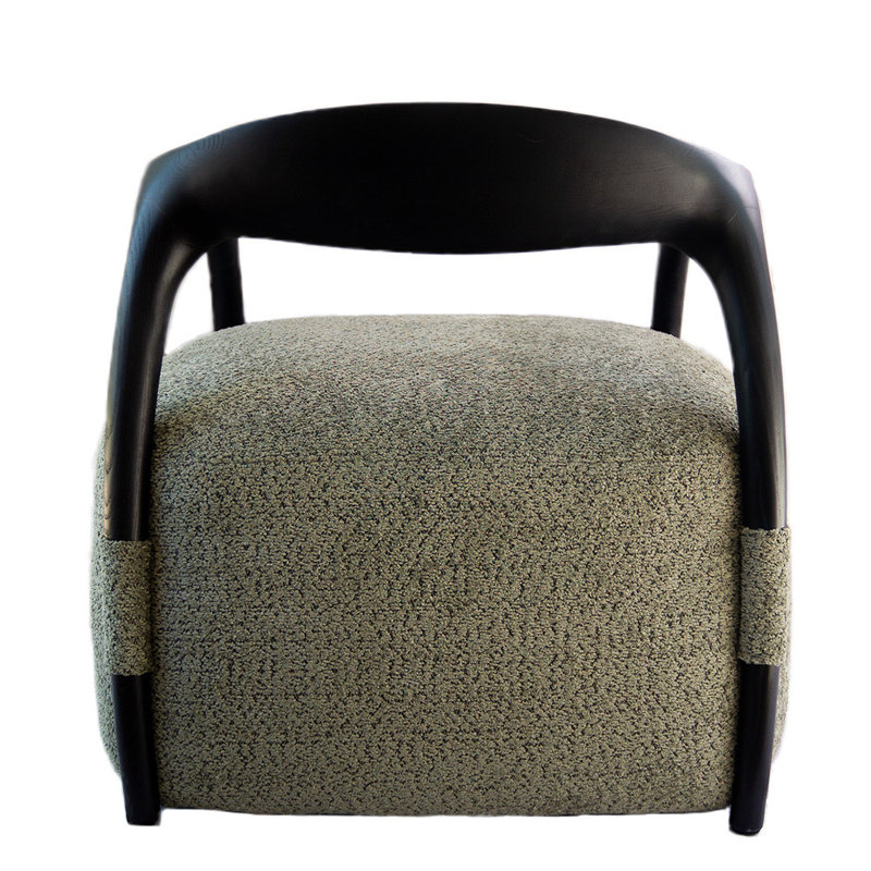 Upholstered Armchair, Black, Green