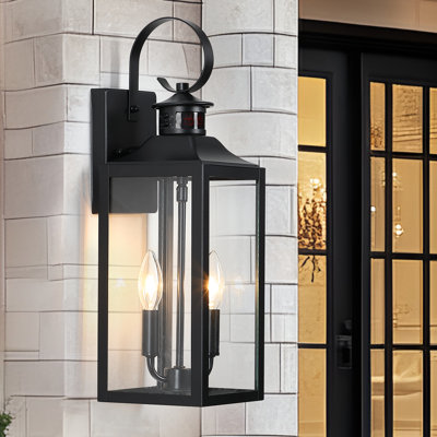 Pankova 19"-2 light Wall Light with Dusk to Dawn and Motion Sensor