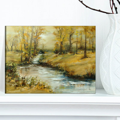 «Brook in Autumn», reproduction de peinture à l'huile sur toile tendue