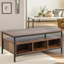 Rustic Industrial 3 Tier Coffee Table with Storage Shelves, Living Room Furniture
