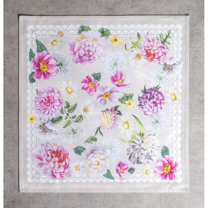 Cotton Floral Square Napkin
