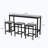 Long Dining Table Set with 3 Stools-1757151283