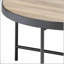 Table basse industrielle en chêne gris et noir patiné avec structure en métal durable et support en X