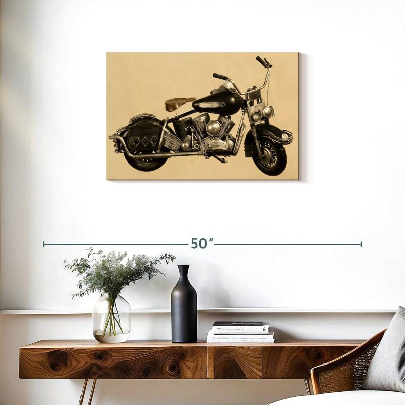 Old Motorcycle, 20" H x 30" W