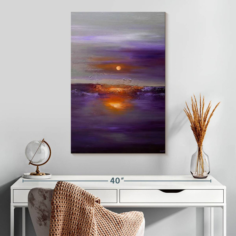 Gillard élégant coucher de soleil mauve, H 30 po x l 20 po