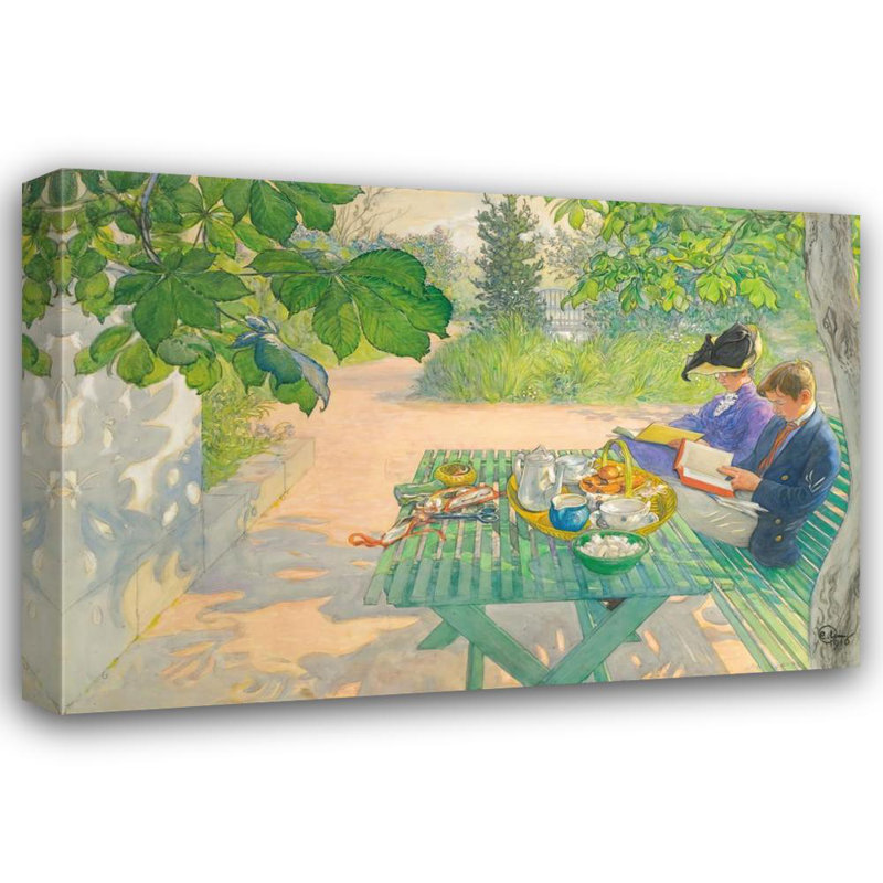 "Holiday Reading" by  Carl Larsson - Gallery Wrap Canvas Wall Art, 24" H x 17" W